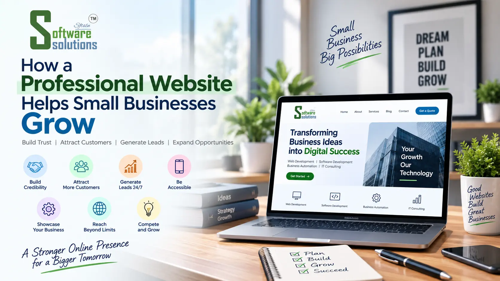 Professional website helping a small business grow online